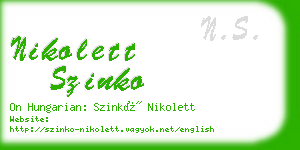 nikolett szinko business card